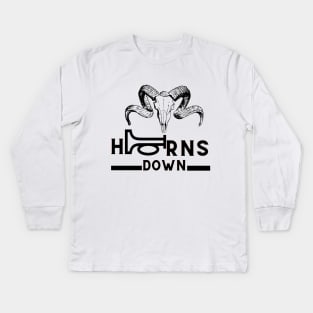 Bull  Horns Down Kids Long Sleeve T-Shirt